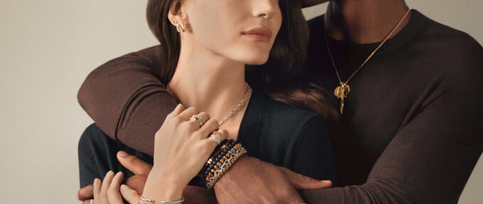 Models wearing David Yurman jewelry.