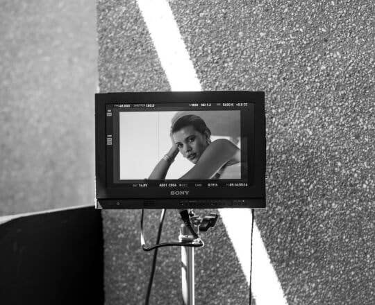 View of camera from the David Yurman Fall 2023 photoshoot.
