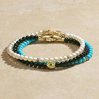 Bijoux Bead Bracelet with Turquoise and 18K Yellow Gold