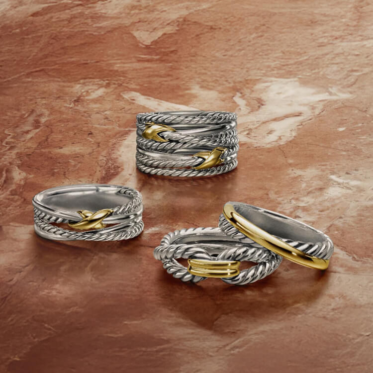 David Yurman Crossover rings.