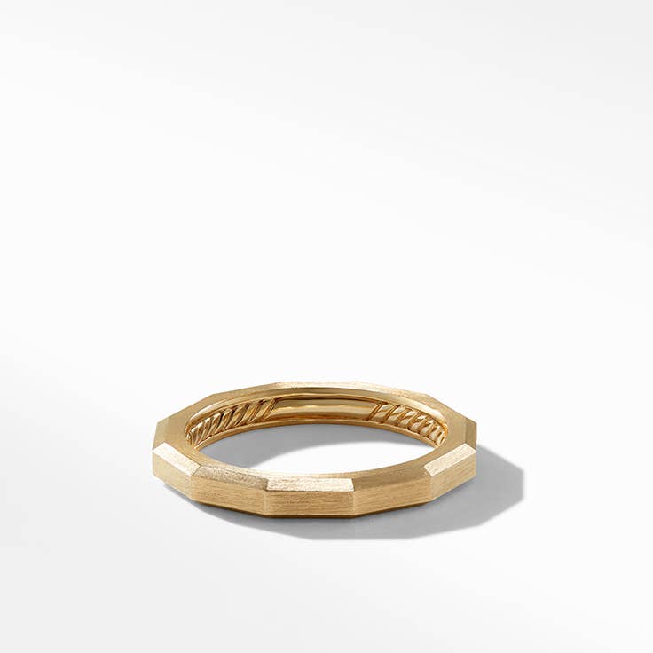 Shop womens DY Delaunay band ring in yellow gold.