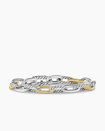 Bracelet chaîne DY Madison® en argent massif avec or jaune 18 carats, 8,5 mm