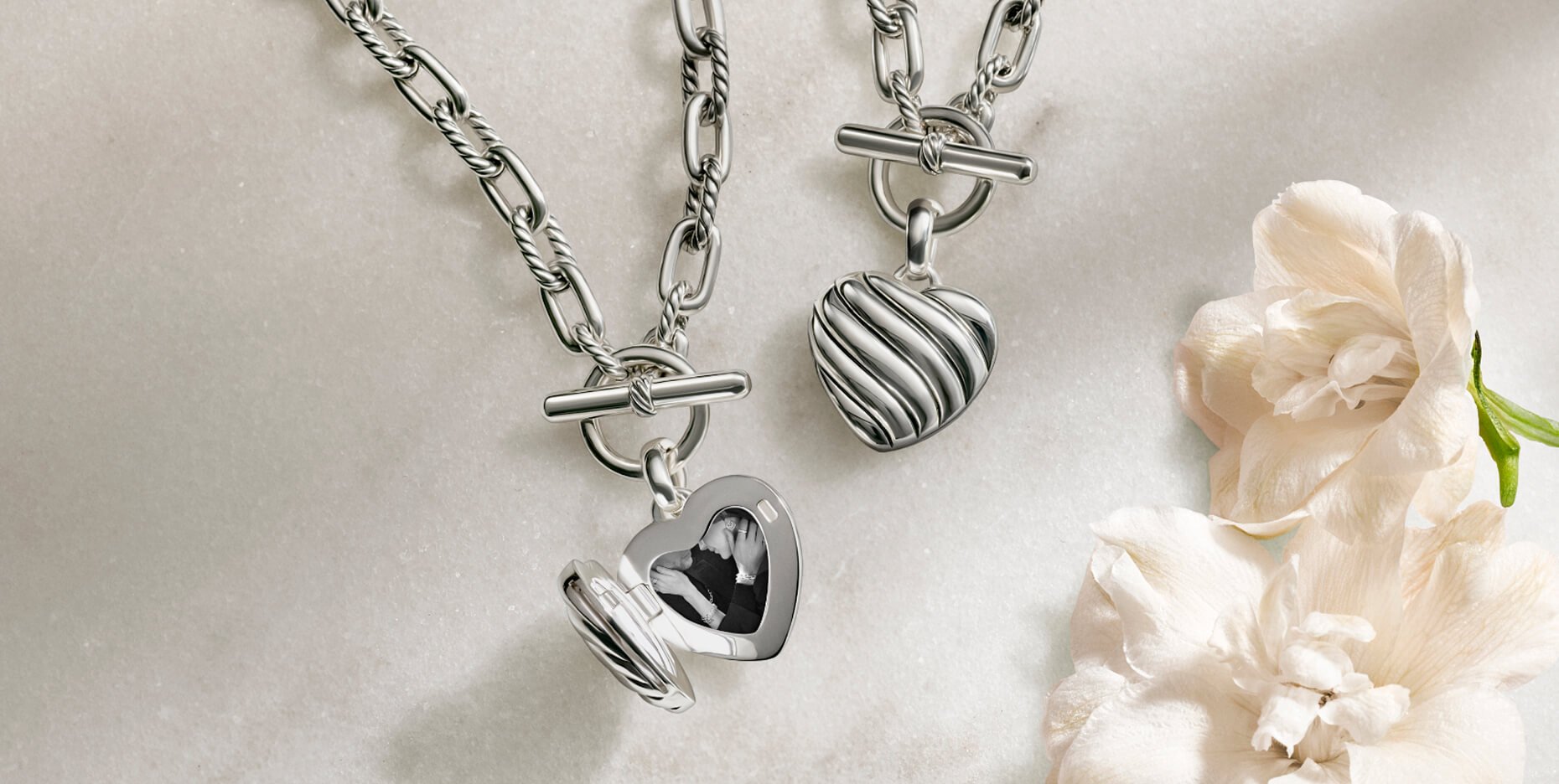 A couple wearing David Yurman jewelry.