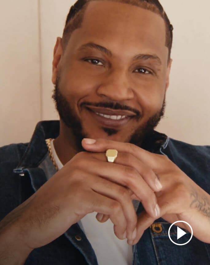 Carmelo Anthony wearing David Yurman jewelry.