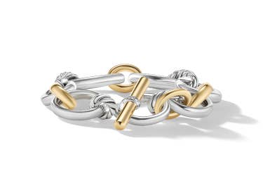Shop DY Mercer chain bracelet in sterling silver with yellow gold.