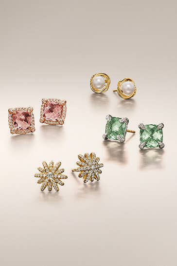 A mix of David Yurman women's earrings. 