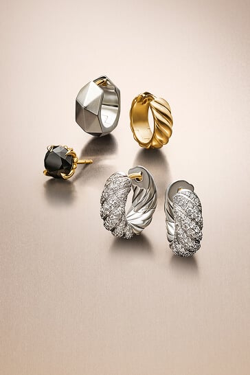 David Yurman earrings for men and women.