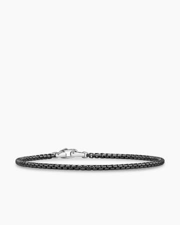 Box Chain Bracelet in Stainless Steel and Sterling Silver, 2.7mm