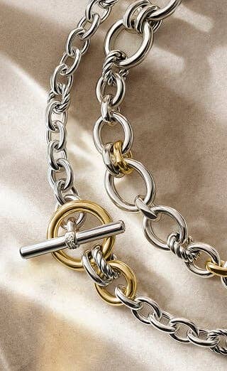 Two David Yurman mixed metal chains.