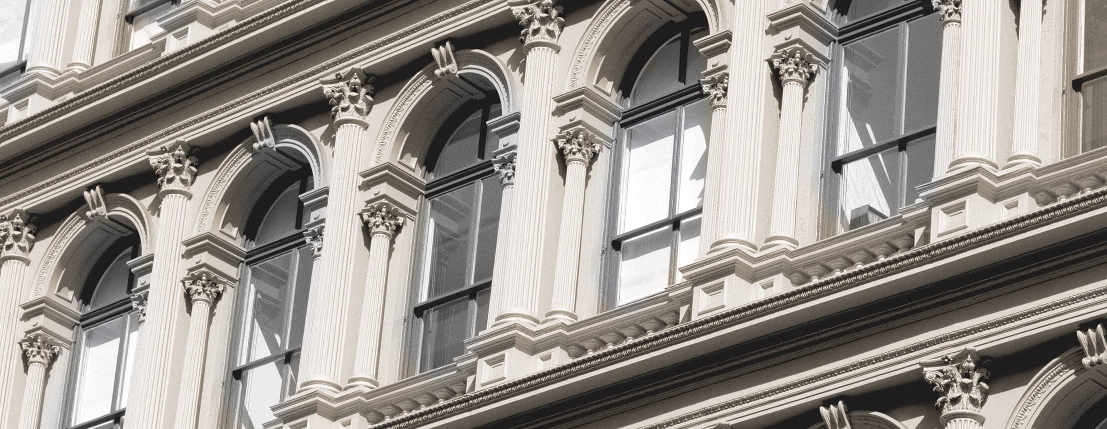 The front of a building in Soho, New York.