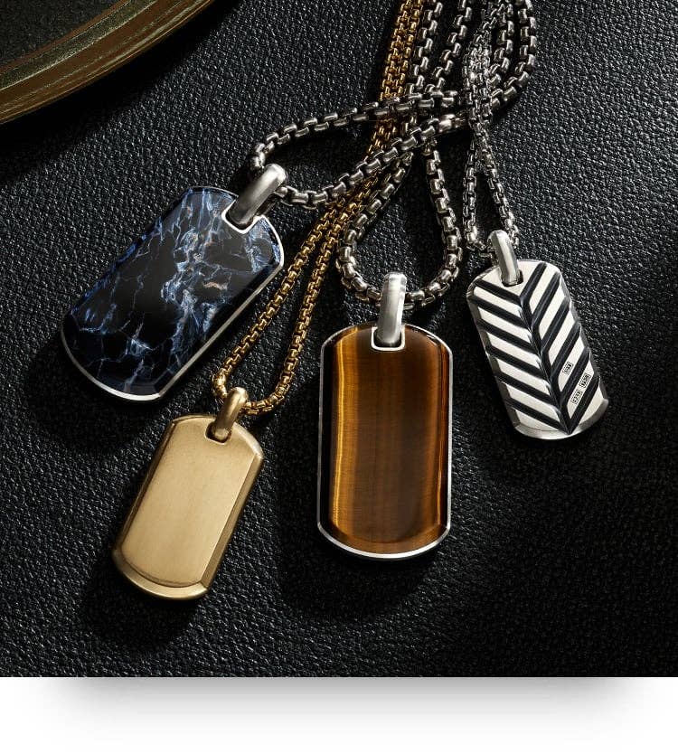 An image of mens tags and chains.
