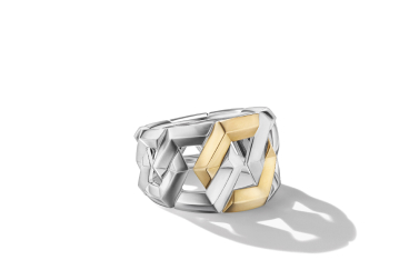 Shop carlyle ring in sterling silver with 18K yellow gold