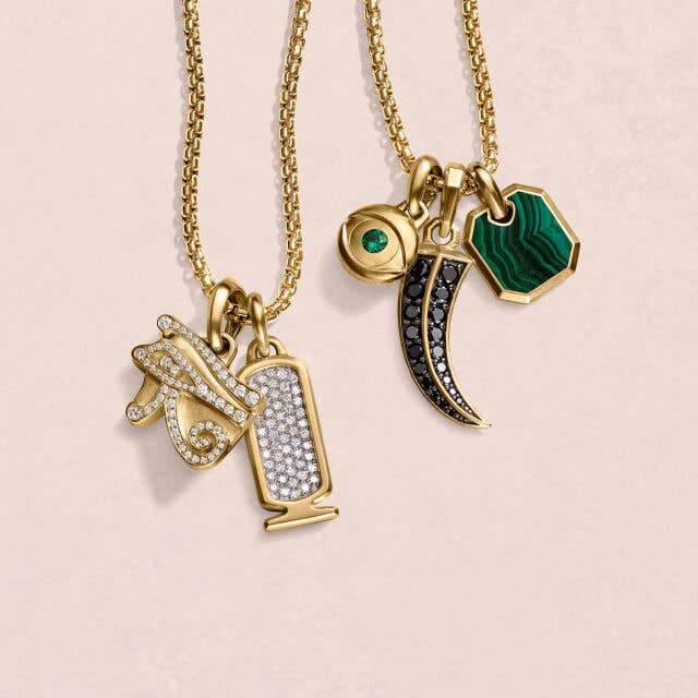 A variety of different David Yurman amulets.