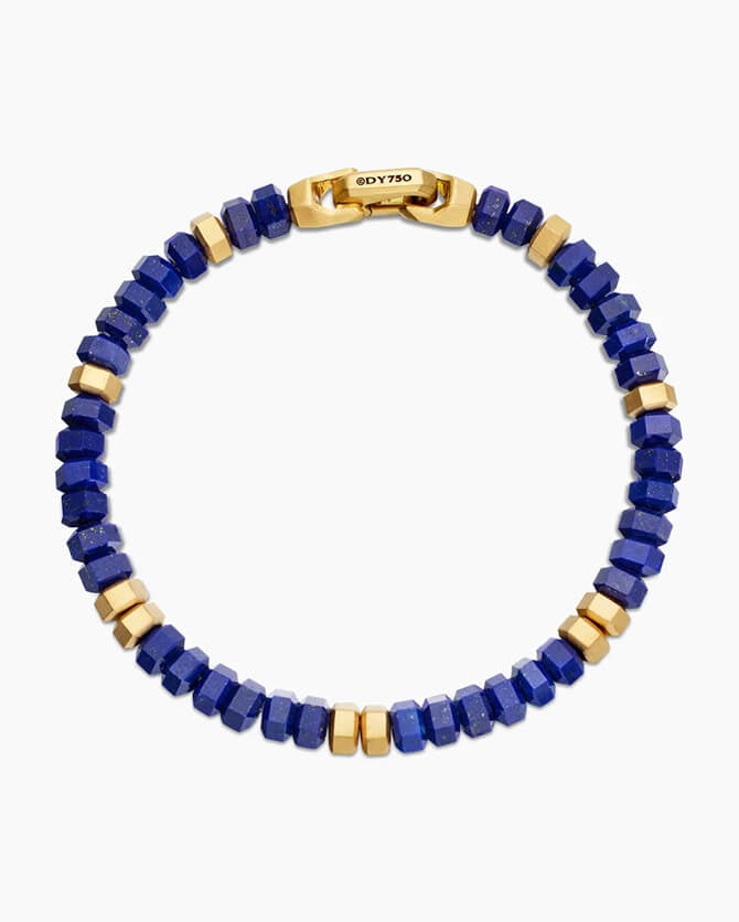  Bracelet de perles Hex avec lapis-lazuli et or jaune 18&nbsp;carats