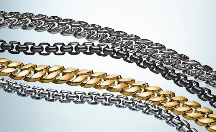 An image of four chains for men.