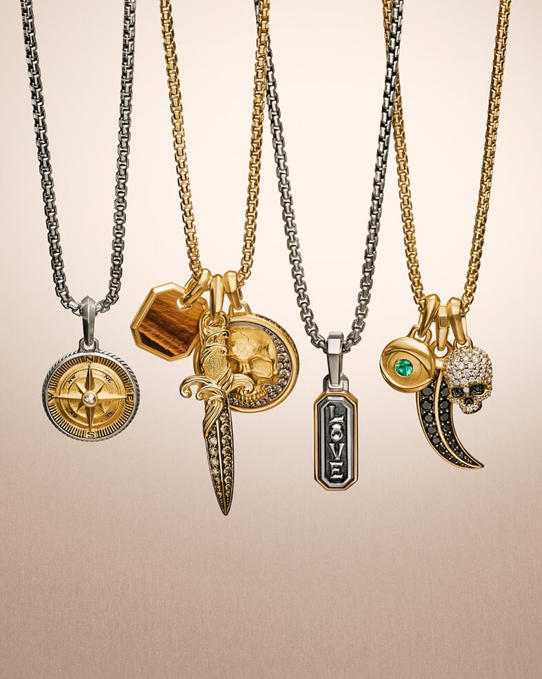 David Yurman men's amulets.