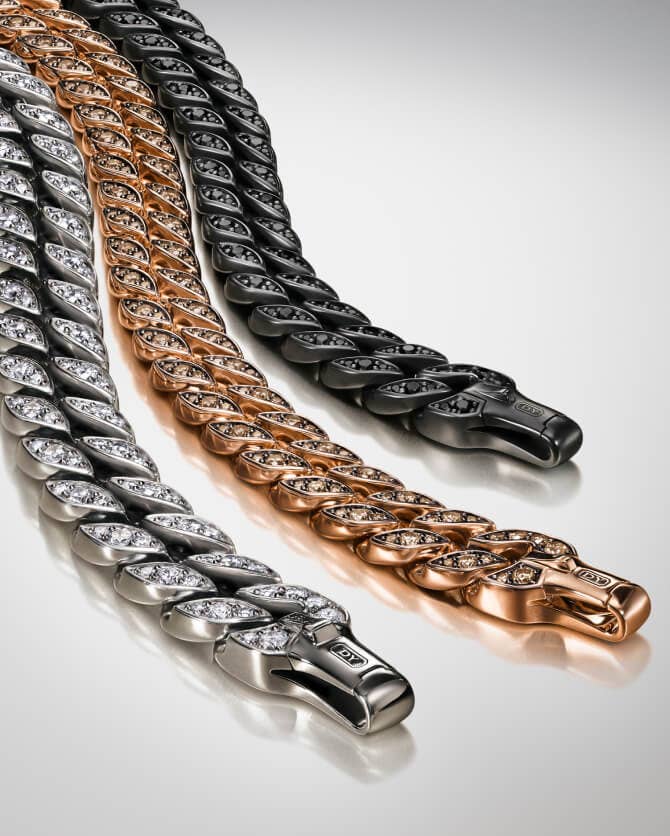 Three David Yurman Curb Chains.