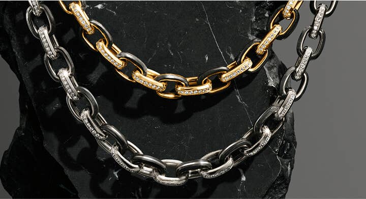 Two David Yurman men's streamline chains.
