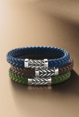 David Yurman men's Chevron bracelets.