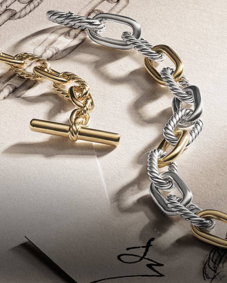 Two David Yurman Madison bracelets.
