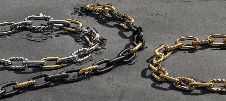 Cha&icirc;nes Madison David Yurman pour hommes.