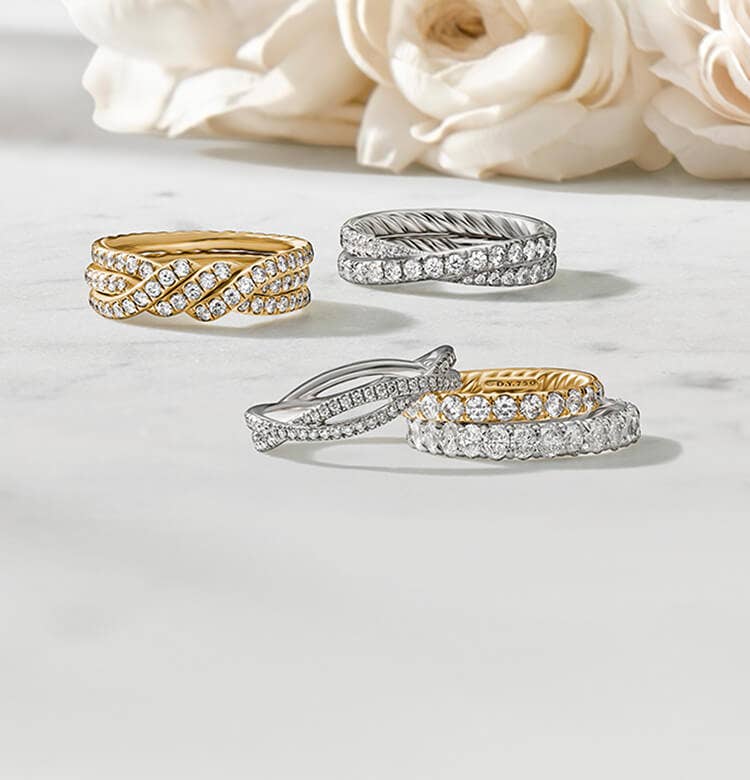 David Yurman's wedding bands for women.