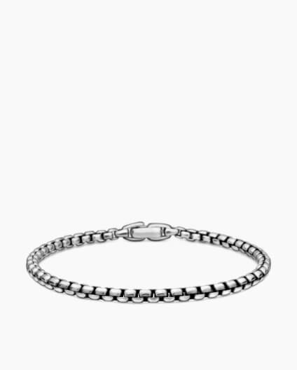 Box Chain Bracelet in Sterling Silver, 3.6mm Box Chain Bracelet in Sterling Silver, 3.6mm