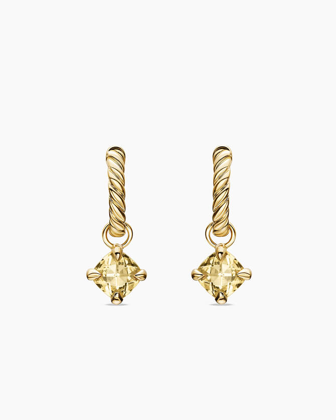  Boucles d&rsquo;oreilles pendantes Micro Chatelaine&reg; en or jaune 18&nbsp;carats
