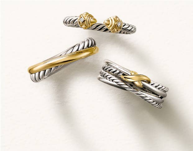 Gifts under $500 for Mother's Day featuring three rings.