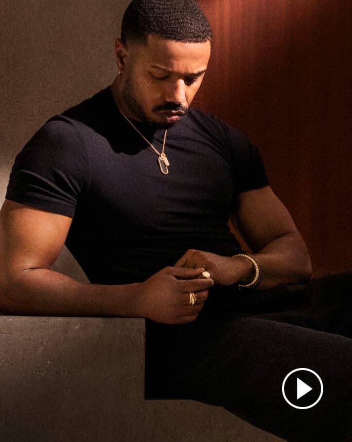 Michael B. Jordan wearing David Yurman jewelry.