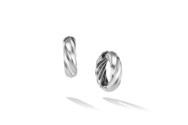 Shop cable edge hoop earrings in sterling silver.