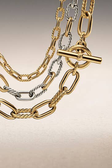Three David Yurman necklaces for women.