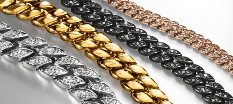 Four David Yurman Curb Chains for men.