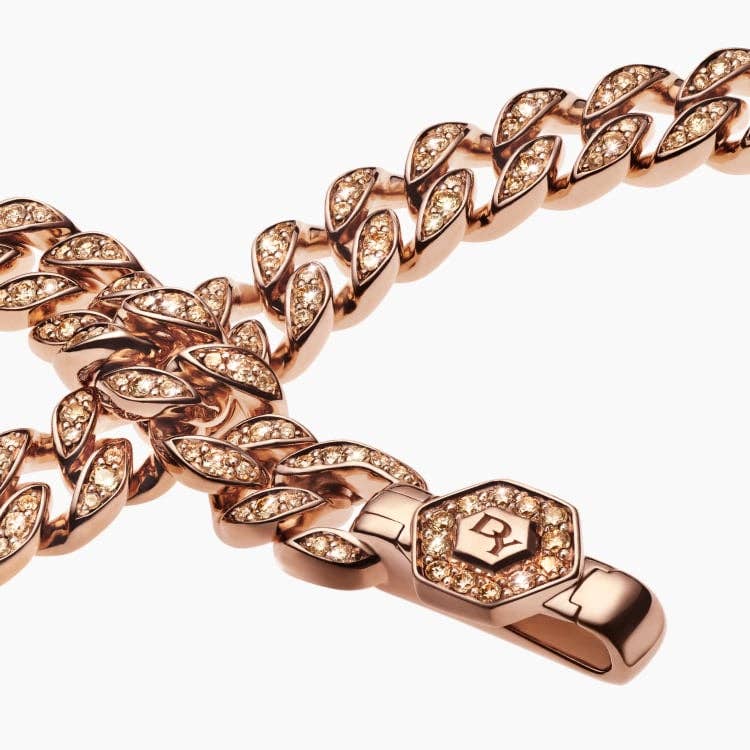 A David Yurman curb chain in rose gold.