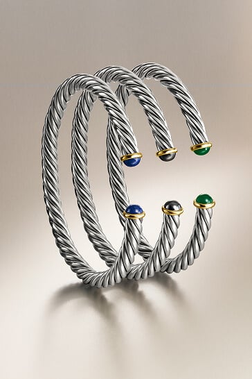 David Yurman cable bracelets for men.