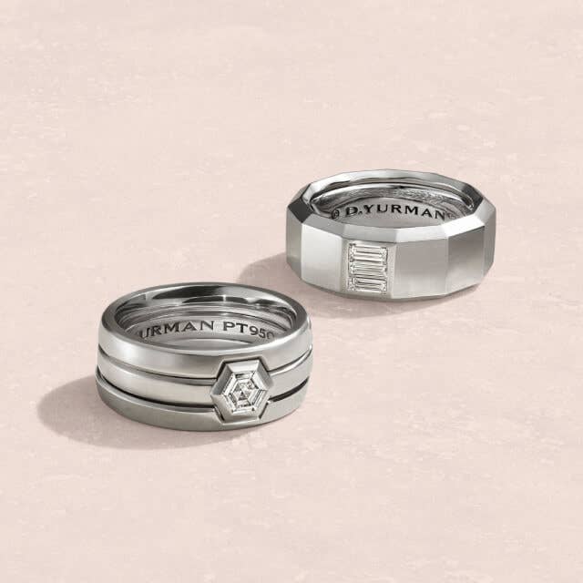 Two David Yurman rings in White Gold.