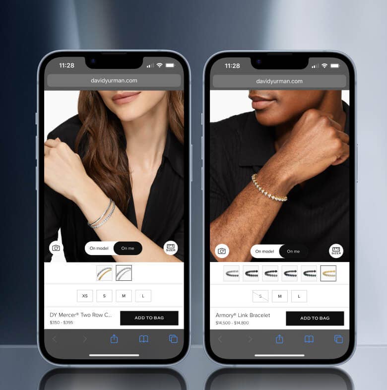 David Yurman virtual try on.