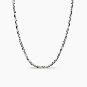 Box Chain Necklace in Sterling Silver, 2.7mm