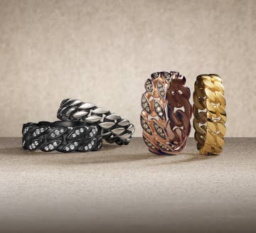 David Yurman Curb Chain rings.