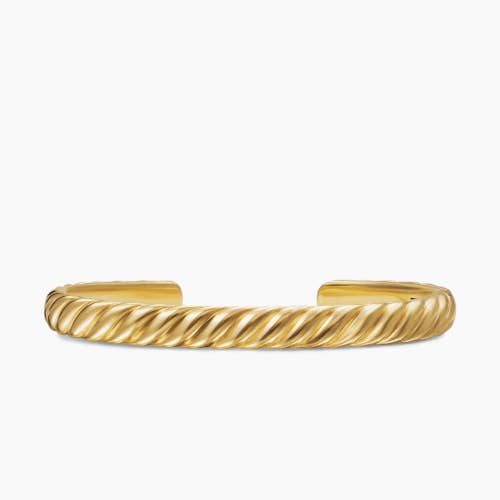 Sculpted Cable Cuff Bracelet in 18K Yellow Gold, 7mm