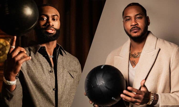 Jaylen Brown and Carmelo Anthony wearing David Yurman jewelry.