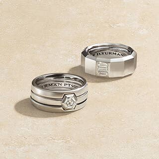 Two David Yurman rings in White Gold.