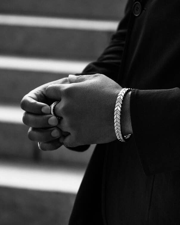 Michael B. Jordan featured in David Yurman's Chevron campaign.