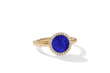 shop petite elements ring in 18K yellow gold with lapis.