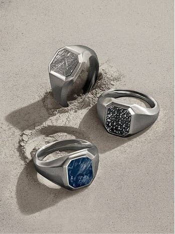 Three David Yurman Streamline rings.