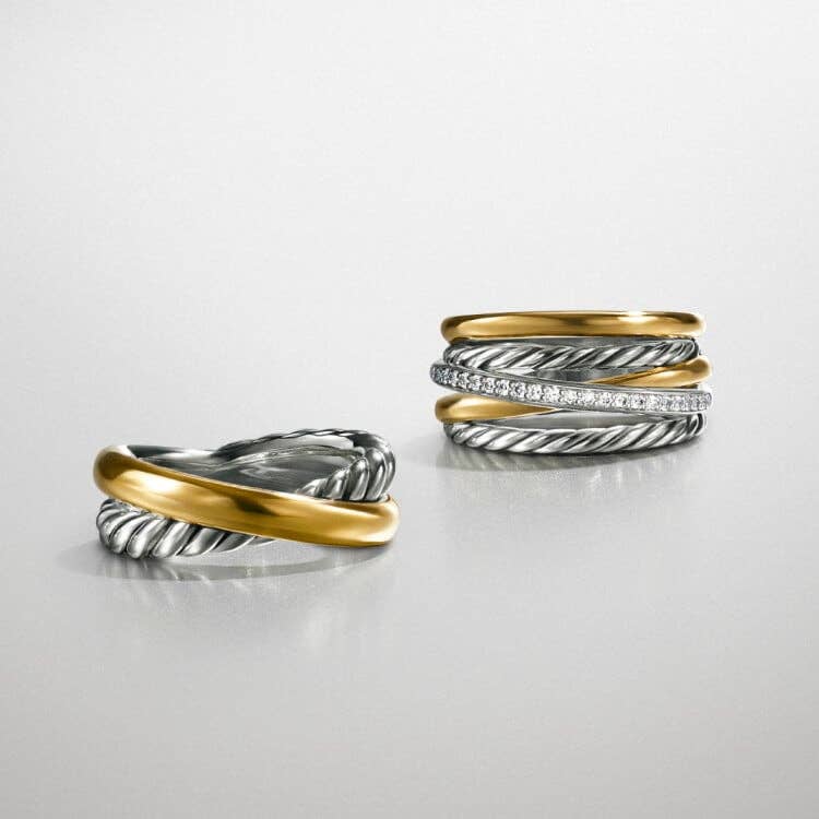 Two David Yurman Crossover rings.