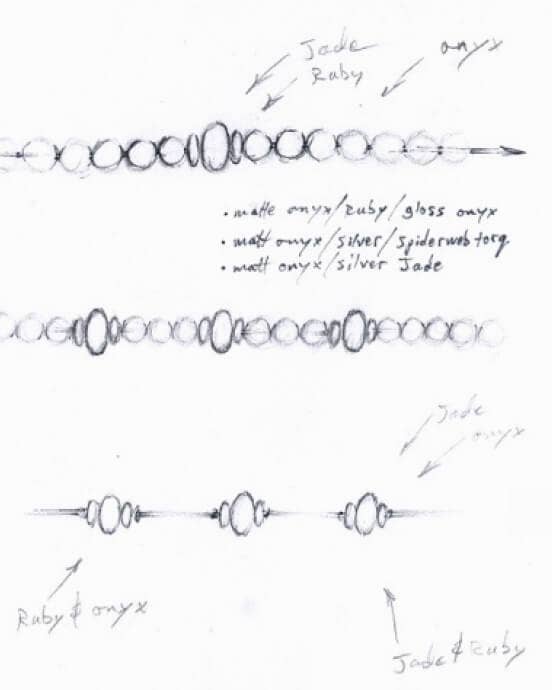 A sketch of David Yurman Spiritual Beads.