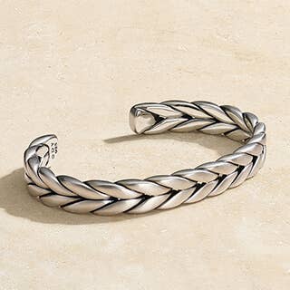 David Yurman Chevron Woven Cuff Bracelet in Sterling Silver.