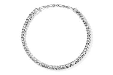 Shop sculpted cable necklace in sterling silver.