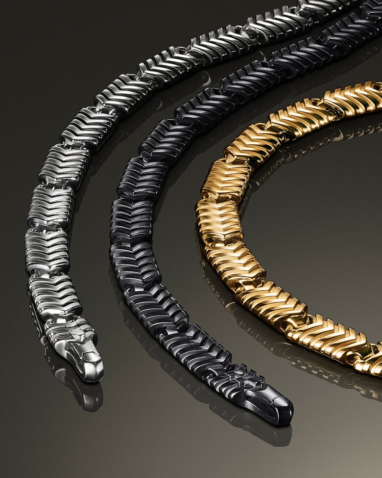 David Yurman men's Chevron chains.
